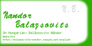 nandor balazsovits business card