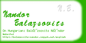 nandor balazsovits business card